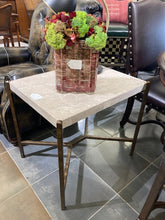 Load image into Gallery viewer, Travertine Top Side Table

