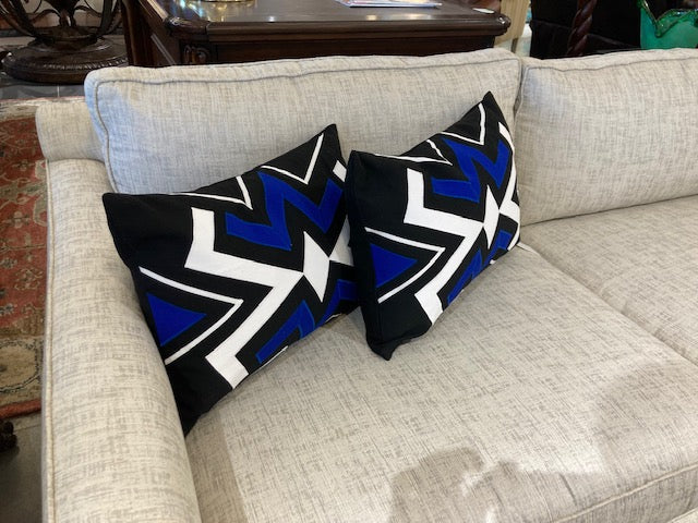 Black and Blue Pillows - Sold