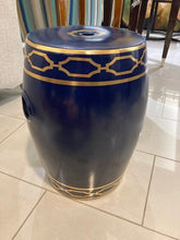 Load image into Gallery viewer, Blue &amp; Gold Garden Stools - Sold
