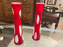 Load image into Gallery viewer, Pair of Red &amp; White Vases - Sold Out of Stock
