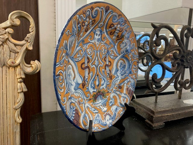 Italian Plate on Stand - Sold