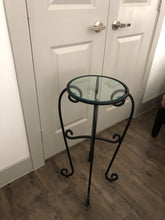 Load image into Gallery viewer, New Iron and Glass Side/Corner Table Stand. Black.
