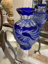 Load image into Gallery viewer, Cobalt Blue Crystal Vase - Sold
