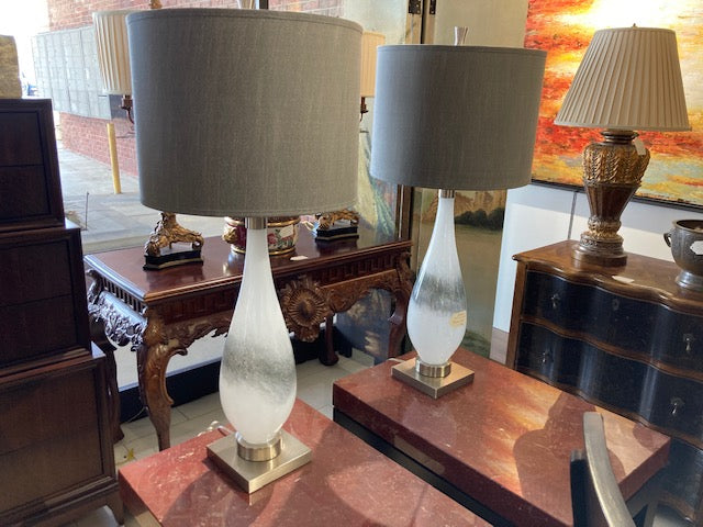 2 Tall Gray lamps - Sold