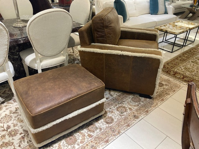 Leather Chair and Ottoman - Sold