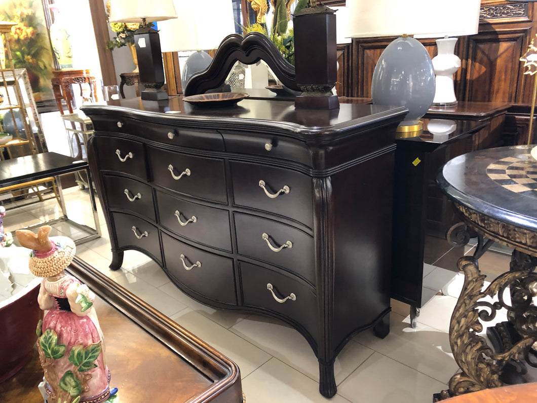 Dark Wodd Dresser with Mirror