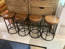 Load image into Gallery viewer, Rustic Bar Stools set of 4
