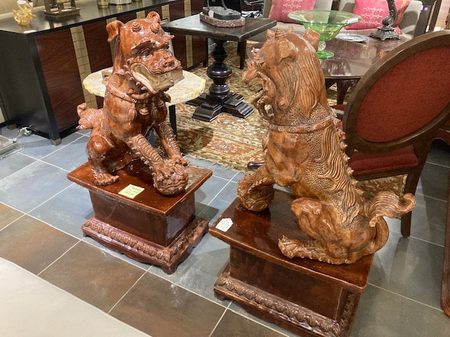 2 Pho Dogs on Pedestals