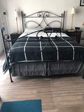 Load image into Gallery viewer, New metal/iron bed in black queen size.
