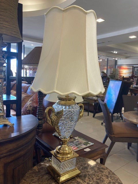 Brass & Crystal Lamp - Sold