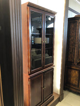 Load image into Gallery viewer, Bombay Cabinet with Glass Doors on Top and Wood Doors on the bottom - Sold
