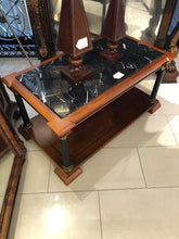 Load image into Gallery viewer, Biedermeier Style Coffee Table with Black Marble Top. 22x39x19&quot; tall

