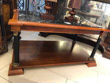 Load image into Gallery viewer, Biedermeier Style Coffee Table with Black Marble Top. 22x39x19&quot; tall
